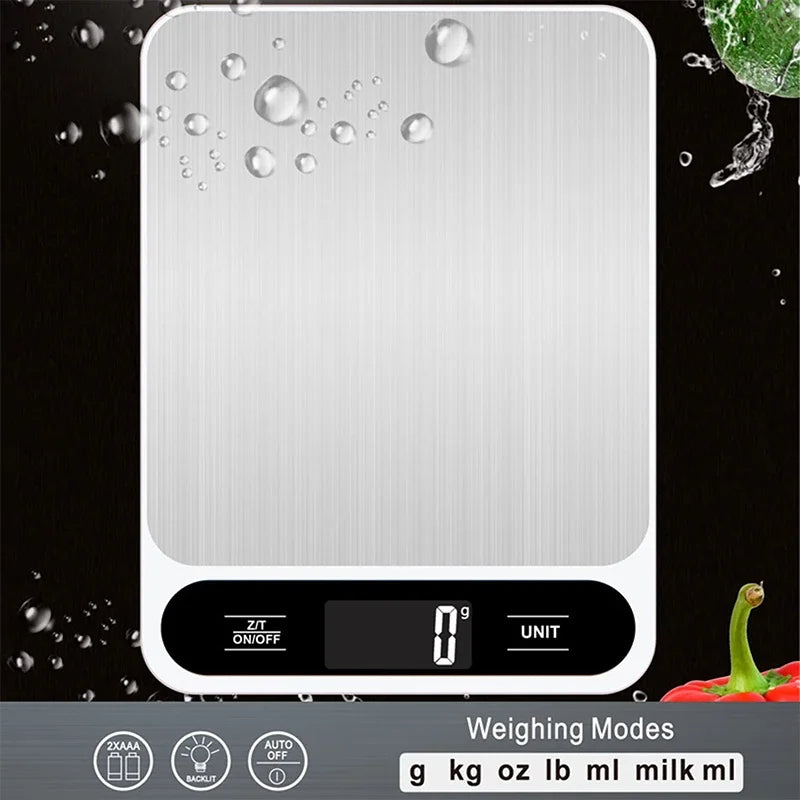 Digitale Küchenwaage aus Edelstahl bis 5 kg, auf 1 g genau