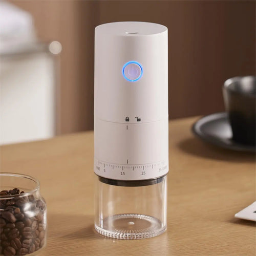 Elektrische Kaffeemühle mit Keramikmahlwerk und USB-C-Akku